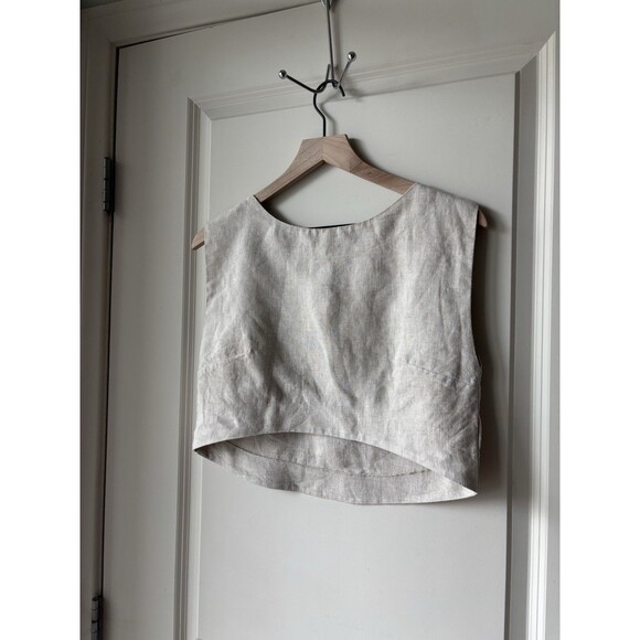 Posse 100% Linen Size XXS Martina Cropped Women’s Shirt - Picture 2 of 5